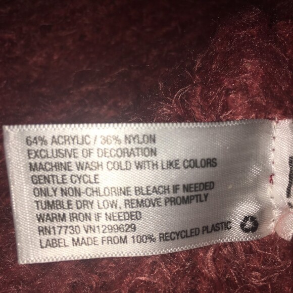 ✨️3 For $20✨Knox Rose sweater XL maroon eyelash 3/4 sleeve lace oversize Cottage - Picture 4 of 8